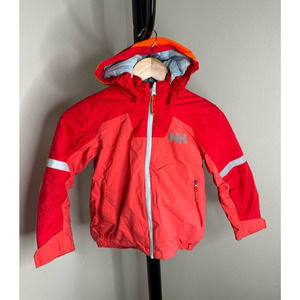 Helly Hansen Kids Unisex Red Insulated Winter Ski Snow Jacket Size 6